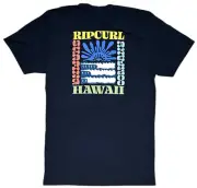 Rip Curl Men's T-Shirt Hawaii Sunrise Short Sleeve Tee in Small Navy