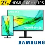 【SAMSUNG 三星】加購品-S27D606UAC 27型 2K VIEWFINITY S6 創作者專業螢幕(IPS/HDR/TYPE-C/90W/升降旋轉)