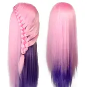 24" Multicolored Synthetic Fiber Hair Mannequin Doll Head Styling Manikin Head