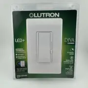 New Lutron Diva LED+ Dimmer Switch for Dimmable LED DVWCL-153PH-WH White NEW