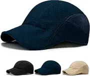 [Ivedin] Quick Dry Beret Hat for Men and Women, Tempered Visor, Ventilated, Breathable, Ultralight, Adjustable, Urban, Golf, Running, Trucker, Tennis, Gym, Beach