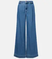 [7 For All Mankind] 7 For All Mankind Pleated wide-leg jeans UK 12 blue