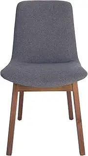 [SK Designer Living] Cozy Dining Chair | Walnut Legs - Grey Fabric