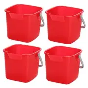 4 Pack Sanitizing Buckets, 3 Quart Small Cleaning Pail, Square Detergent
