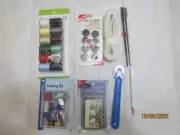 Hand Sewing Lot Singer Thread- Dritz Sewing Kit Hook & Look Snap Kit Elastic &