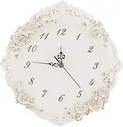 European Style Wall Clock, Large Decorative Wall Clock with Roman Numerals, Silent Battery Operated Clock for Home, Living Room, Bar, Hotel Decor