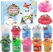 Advent Calendar 2024 for Kids-Christmas Countdown Calendars 24 Days of Surprises with Different Texture Slime Toy Kit Funny GIfts for Toddler Teens Girls 4 5 6 7 8 9 10 11 12 Year Old