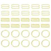 30 Pcs 18mm Bra Strap Hooks, Alloy Adjustment Slide Bra Strap Clips, Gold