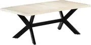 Dining Table White 200x100x75 cm Solid Mango Wood,Kitchen & Dining Room Tables-247428