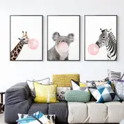 Chewing gum Zebra Giraffe Koala 3 sets Poster Prints