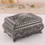 Metal Jewelry Box Rectangular Trinket Storage Box Vintage Jewelry Box For Wo LLI