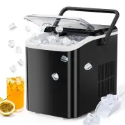 Portable Ice Maker Countertop with Ice Scoop Basket and Handle 9 Ice C...