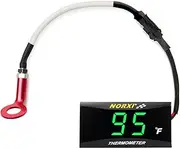 Motorcycle Engine Temperature Meter Fahrenheit, Over-Temperature Alert, Engine Temperature Gauge with Probe Sensor Adapter for Most Marine ATV Generator Lawn Tractor Motorcycle(Green,10mm Sensor)