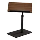 C Shaped End Table,20" W x 14" L,17"-31" Adjustable Height,Swivel Black Walnut