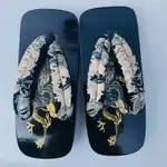 珍凡妮大碼 夏季涼鞋日本男式男款COS黑漆方舟木屐拖鞋