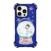 iPhone 16 Pro Bounce Case MagSafe Compatible Snow Globe Girl Ice Skating in Winter by Nature Magick