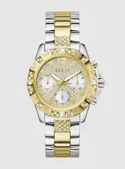 GUESS Women's Gold Silver Majesty Link Watch