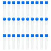 10mL Plastic Test Tubes, 30 Pack Frozen Container Storage Blue Screw Cap, Clear