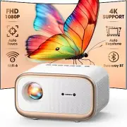 Portable Home Theater HD Projector Full HD, WiFi & Bluetooth, Native 1080P, 4K