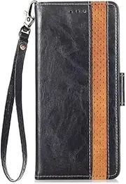 [SYSSRQMS] Wallet Case for Oppo A17, Business Style for Oppo A17 Leather Case, Non-Slip flip Phone Cover for Oppo A17 Black
