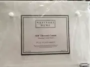 NEW WHITE WESTPORT FLAT SHEET FULL 600 THREAD COUNT 100% EGYPTIAN COTTON ($80)