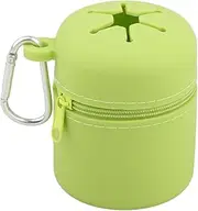 Oshhni Silicone Fly Fishing Box Storage Organizer Fishing Tool Zippered Mini Trash Can Container Bin for Park Camping Picnic Outdoor, Green