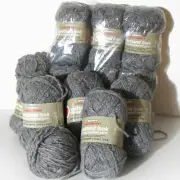 13+ Skeins Coats & Clark Red Heart Shetland Look Yarn Wool Blend Varied Gray