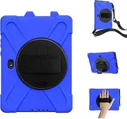 Acphtab Case for Samsung Galaxy Tab Active Pro 10.1 2019, Heavy Duty Protection Holder Case with 360ｰ Rotating Stand,Adjustable Hand Strap and Shoulder Strap for SM-T540/T545/T547 (Blue)