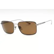 Chopard Unisex Sunglasses Shiny Ruthenium Metal Rectangular Frame SCHF84M E56P