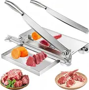 YOUMEHE 20 Inches - Stainless Steel Bone Cutter, Meat Cutter for Frozen Chicken Fish or Steak, 2 Sharp Blades - Replaceable blades， Manual Meat Slicer, Home and Commercial Cooking