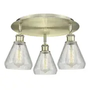 Innovations Lighting 516-3C-10-18 Conesus Flush Conesus 3 Light - Brass