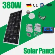 12V 380W Fixed Solar Panel Kit Mono Home Caravan Camping Power Charging Battery