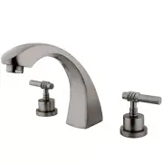 Kingston Brass KS4368ML Two-Handle Roman Tub Faucet, Brushed Nickel, Nickel