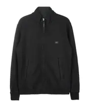 logo-patch zip-up jumper M Black