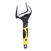 1pcs Adjustable Wrench 12" CR-V Universal Spanner Wide Opening, Black/Yellow
