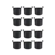 12-pack Grow Bags 5 Gallon, Thick Fabric Planter Bags For Vegetables, Sturdy Handles & Reinforced S Black