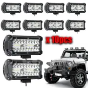 10X 7 inch LED Work Light Bar Spot Flood Work Driving Lights OffRoad 4WD 12V 24V