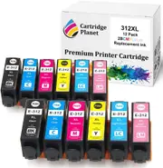 12 Pack (2BK,2C,2M,2Y,2LC,2LM) Compatible Ink for Epson 312XL for Epson Expression Photo XP-8500 Expression Photo XP-8600