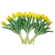 15pcs Artificial Tulips Flowers, Fake Tulips Real Touch, Faux Latex Bouquets,...