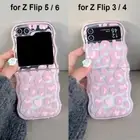 Pink Bow Leopard Print Transparent Phone Case For Samsung Galaxy Z Flip 6 5 4 3