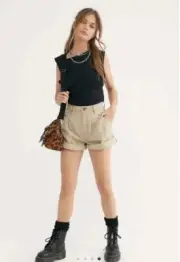 One Teaspoon Stone Street Walker Shorts 80s High Waist Denim Shorts 24