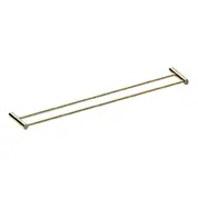 ALDER AVVA Round Double Towel Rail - 800mm - Brass