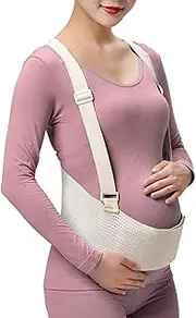 [P.KU.VDSL] Pregnancy Belly Support Band Maternity Belt With shoulder Adjustable Belly Support Band for Pregnant Woman Abdomen, Pelvic, Waist, & Back Pain For All Stages of Pregnancy (Beige)