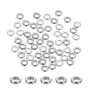 50 Pcs Stainless Steel Spacer Beads, 3.5mm Flat Round Metal Heishi Bead, Silver