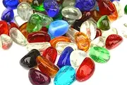 DRBASJHFO Mixed Color Glass Pebbles,Vase Filler Stones Glass Pebbles,1kg Mixed Glass Pebbles Red, Clear, Green, Black, Blue, Aqua Etc