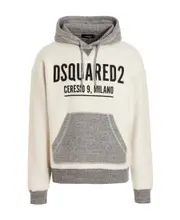 colour-block logo-print hoodie S,M White