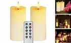 Indoor Flameless LED Candles Battery Operated with Remote Timer and Cream-2