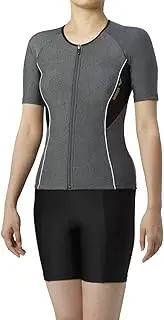 [arena] LAR-9242W Women's Training Swimsuit with Sleeves Separates with Large Color Snaps, Insert Fit Pad, Fitness Swim