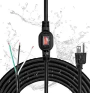 14 AWG Power Cord Replacement 10 ft with IP65 Waterproof Inline On Off Switch...