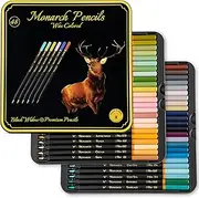 Monarch Premium Grade Coloured Pencils - 48 Colouring Pencils With Smooth Pigments - Best Colour Pencil Set For Adult Colouring Books And Drawing